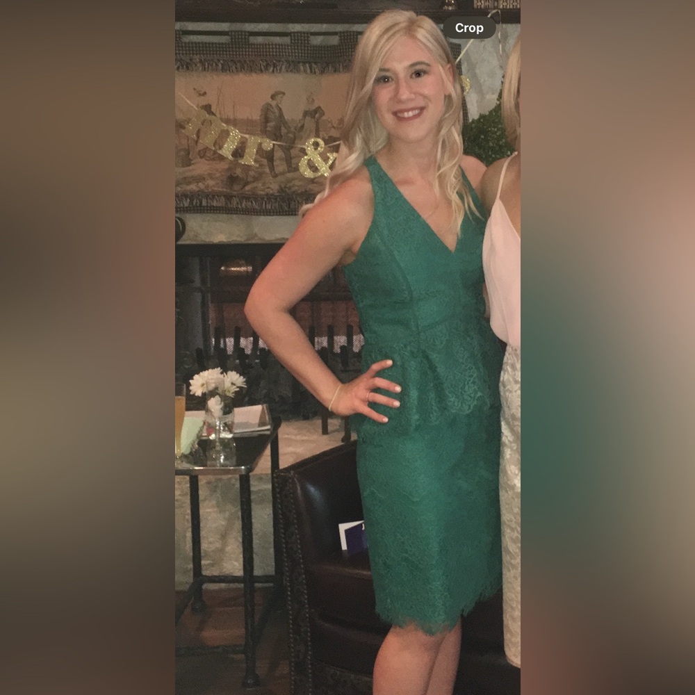 Green lace Adelyn Rae peplum dress